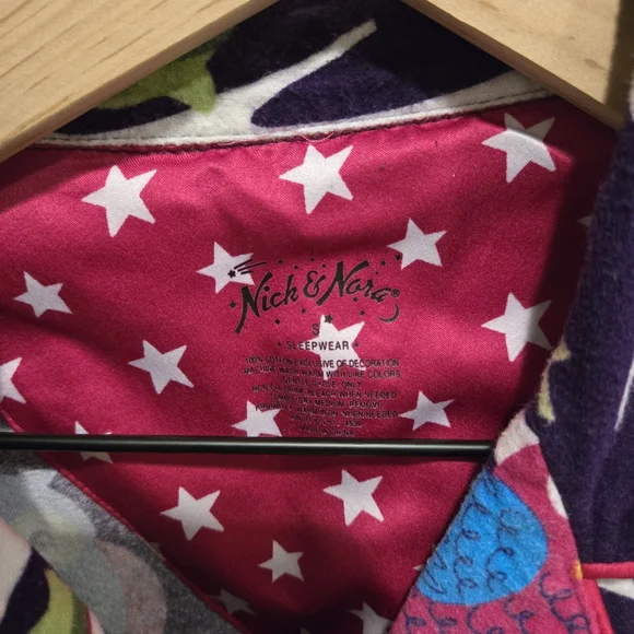 Nick & Nora 2 Piece Flannel Pajama Set Size S - Picture 3 of 3